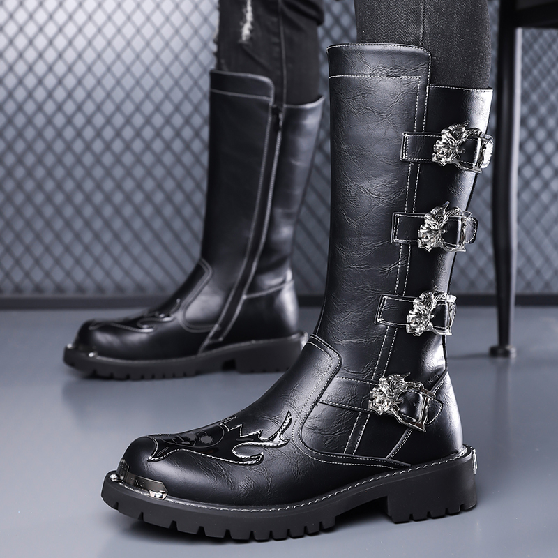 Leather Work Boots - Осенние новые дизайнерские кожаные высокие ботинки