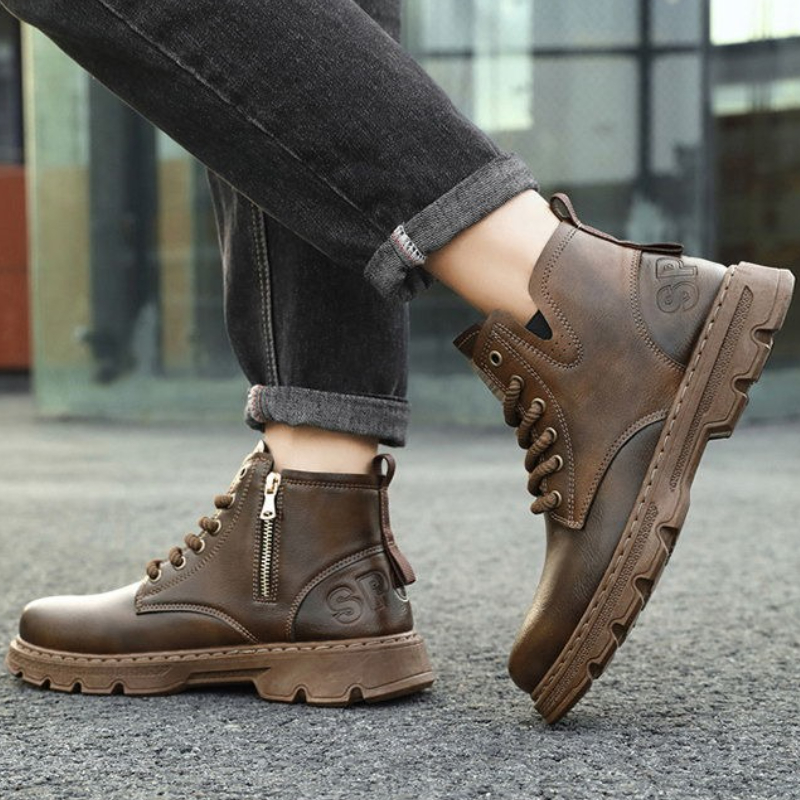 Leather Work Boots - ​ Мужские кожаные ботинки с высоким