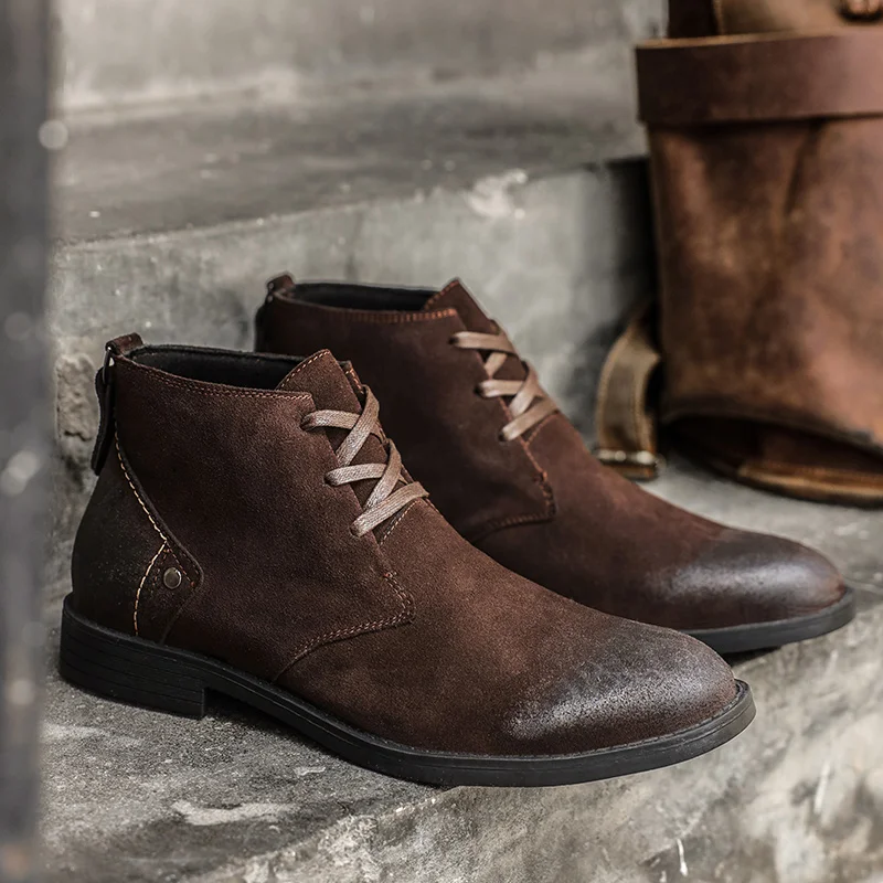 Leather Work Boots - Новые ботильоны из коровьей замши, винтажные