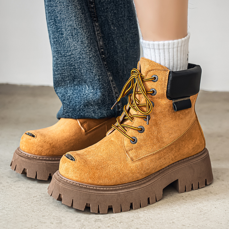 Leather Work Boots - Классические высокие ботинки из кожи для