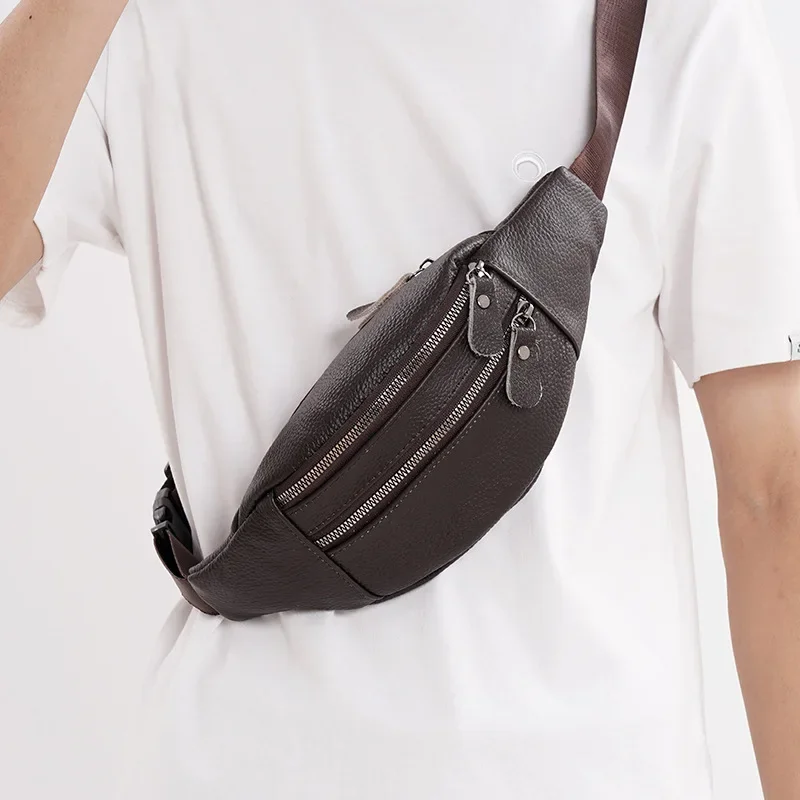 Leather Work Bag Mens - Мужская поясная сумка из натуральной кожи,
