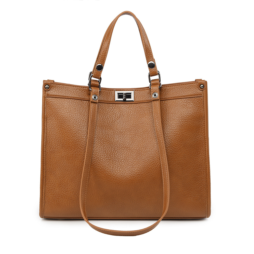 Leather Work Handbags - Женская вместительная сумка-тоут из искусственной кожи