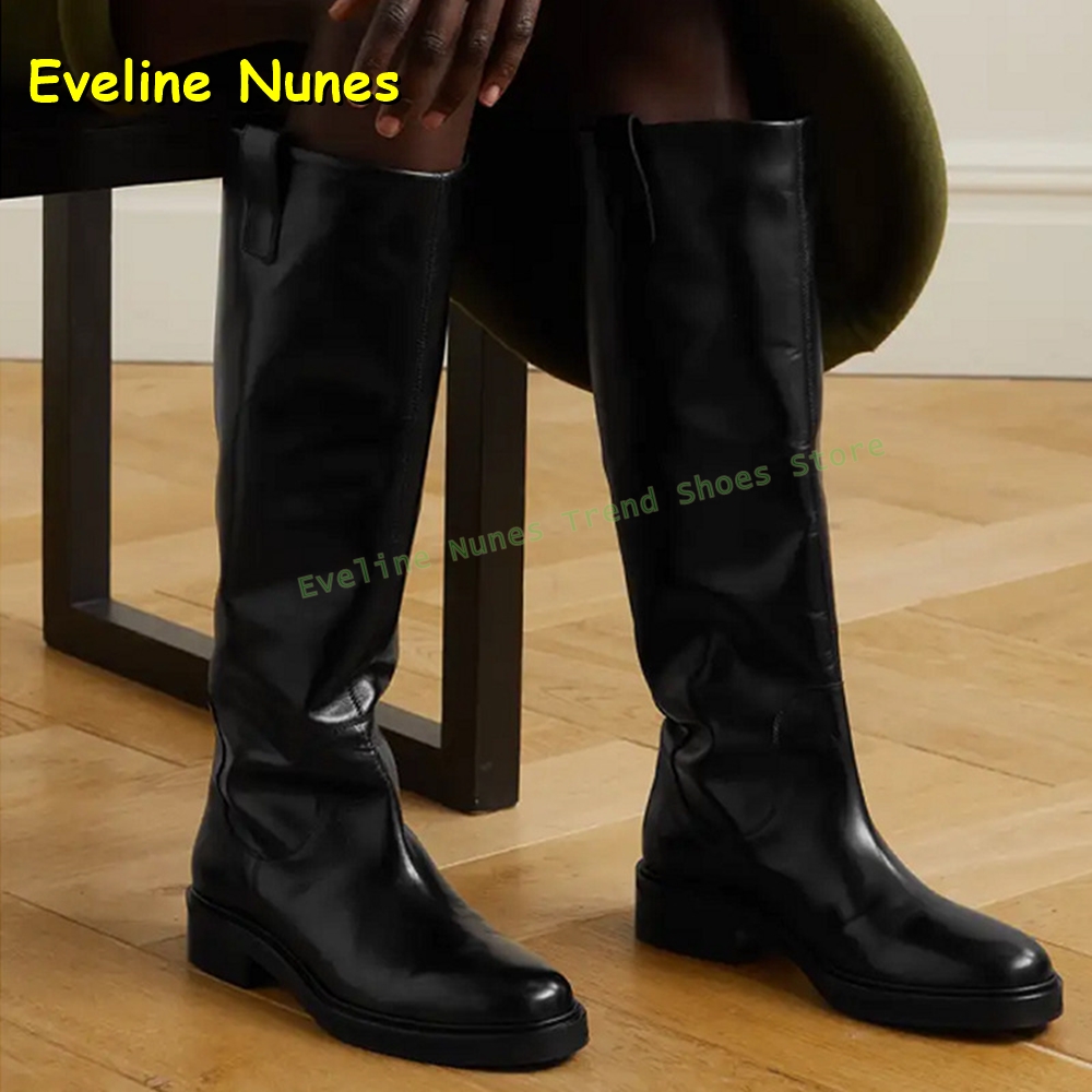Leather Work Boots - Черные кожаные высокие сапоги до колена
