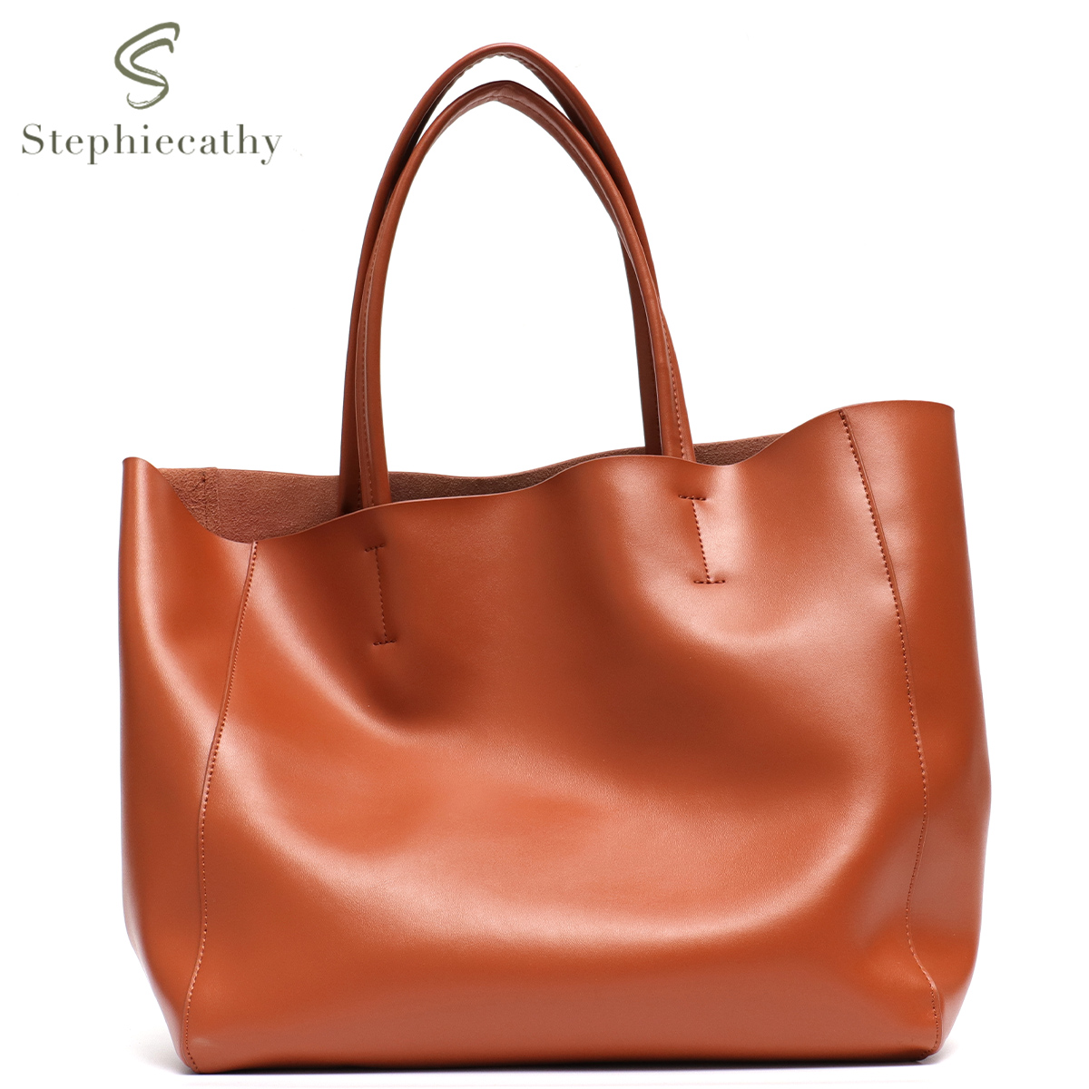 Leather Work Handbags - Минималистичная большая сумка-тоут, женские модные сумки