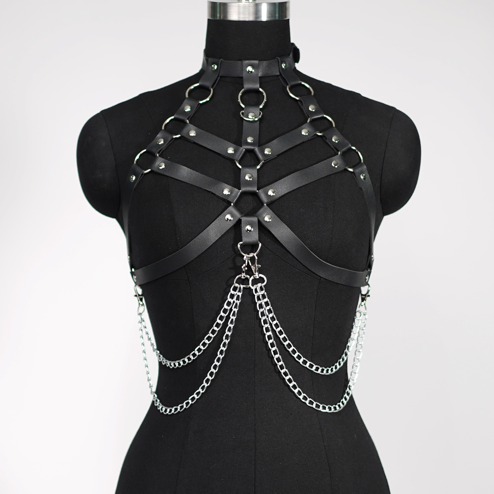 Leather Work Harness - Женский сексуальный ремень, нагрудный ремень для