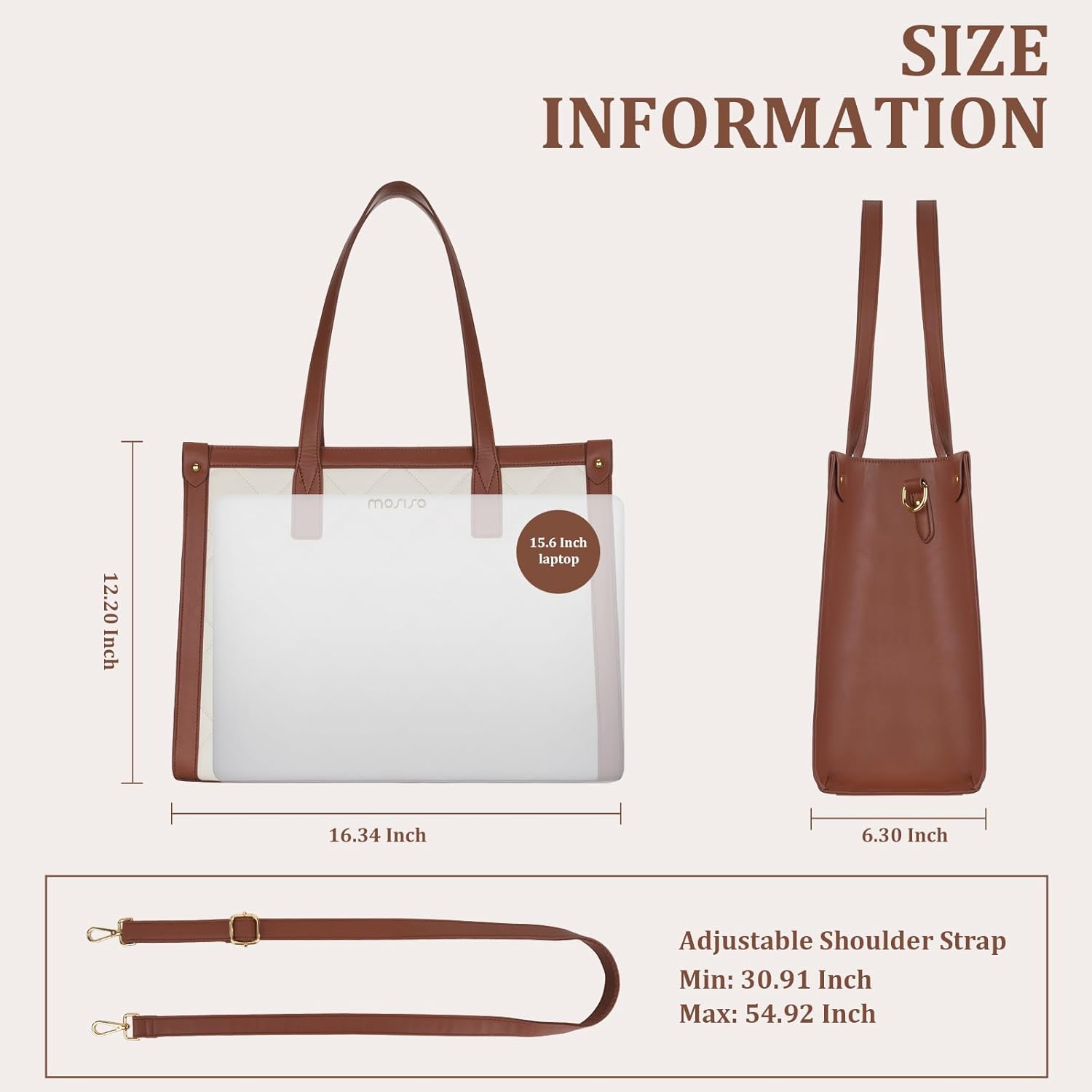 Leather Work Bag Laptop - Водонепроницаемая сумка для ноутбука для женщин,