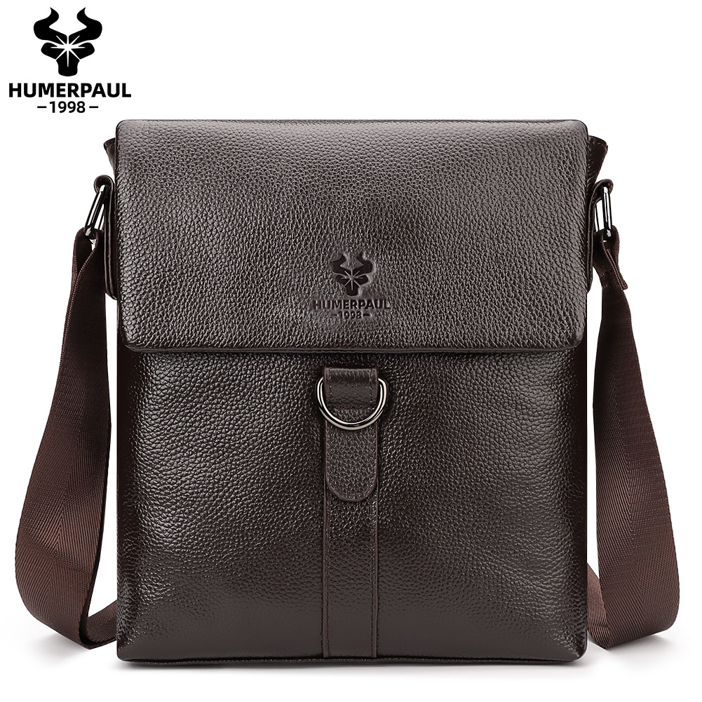 Leather Work Bag Mens - Сумка на плечо HUMERPAUL мужская из