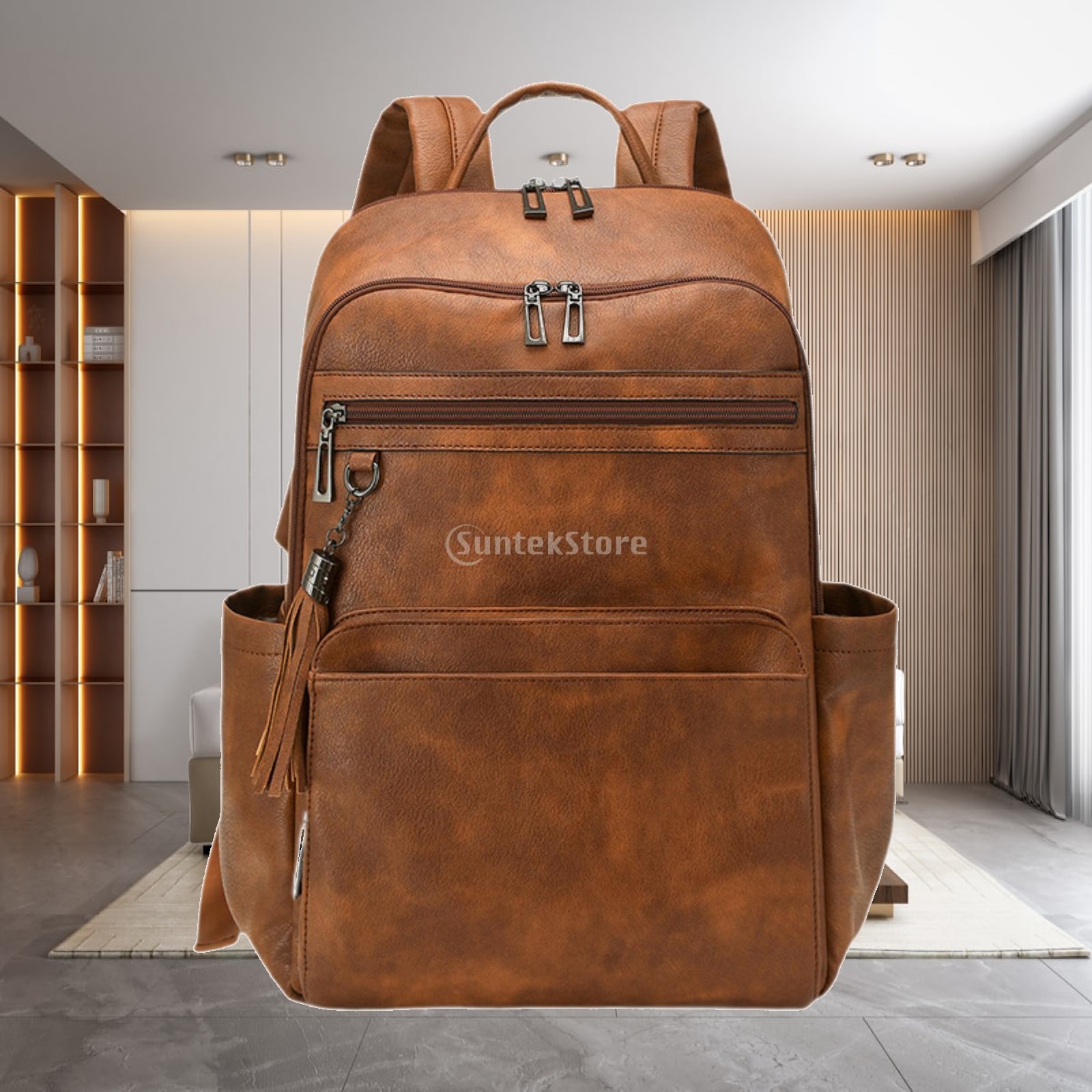 Leather Work Womens Backpack - Премиальная женская дорожная сумка из искусственной