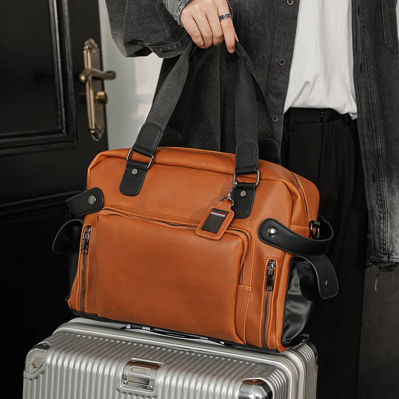 Leather Work Bag Mens - Модная мужская сумка через плечо в