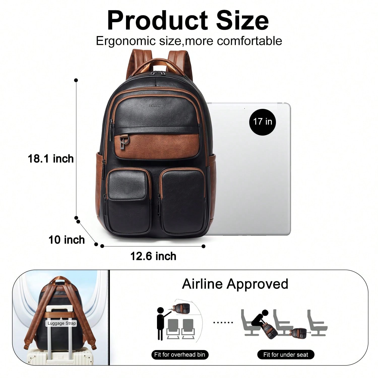Рюкзак-сумка из веганской кожи – обзор и цена Leather Work Womens Backpack