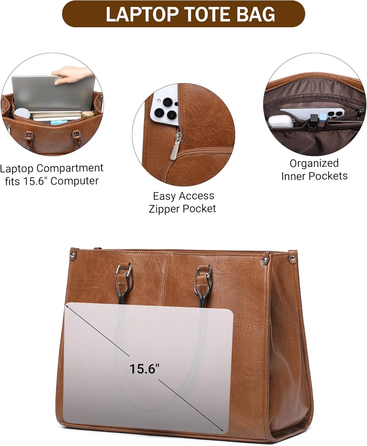 Сумка-тоут для ноутбука 2-в-1  – обзор и цена Leather Work Bag Laptop