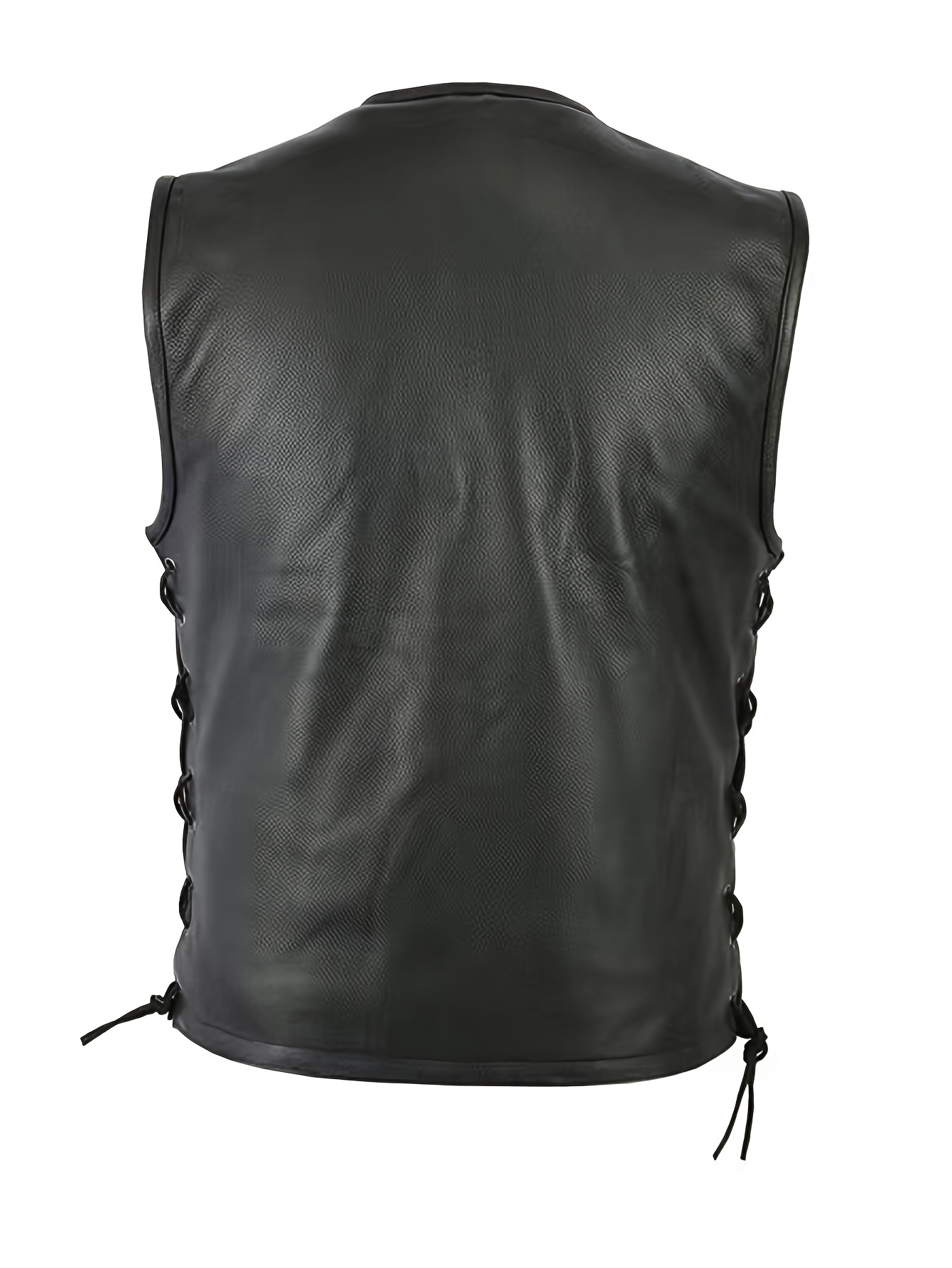 Мужской однотонный кожаный жил – обзор и цена Leather Work Vest For Men