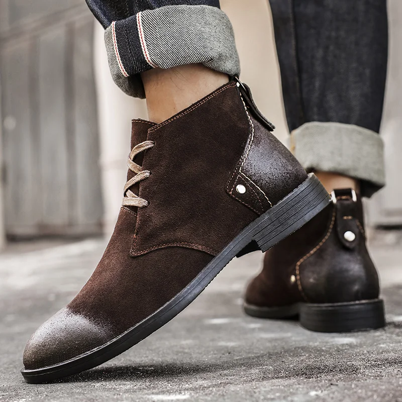 Новые ботильоны из коровьей за – обзор и цена Leather Work Boots