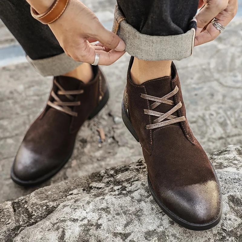 Новые ботильоны из коровьей за – обзор и цена Leather Work Boots