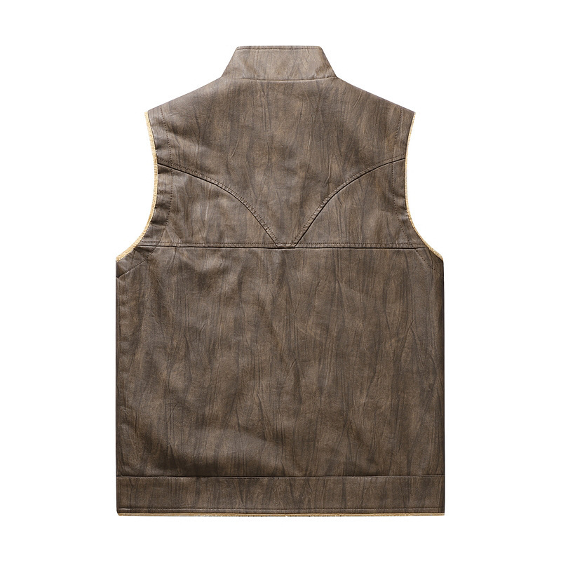 Осенне-зимний новый плюшевый ж – обзор и цена Leather Work Vest For Men