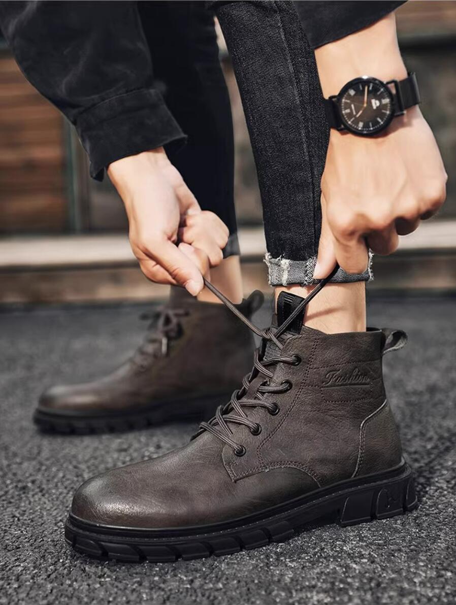 Зимние мужские ботинки Уличные – обзор и цена Leather Work Boots