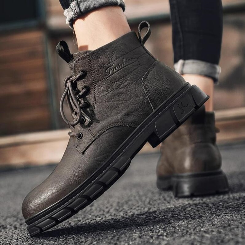 Зимние мужские ботинки Уличные – обзор и цена Leather Work Boots