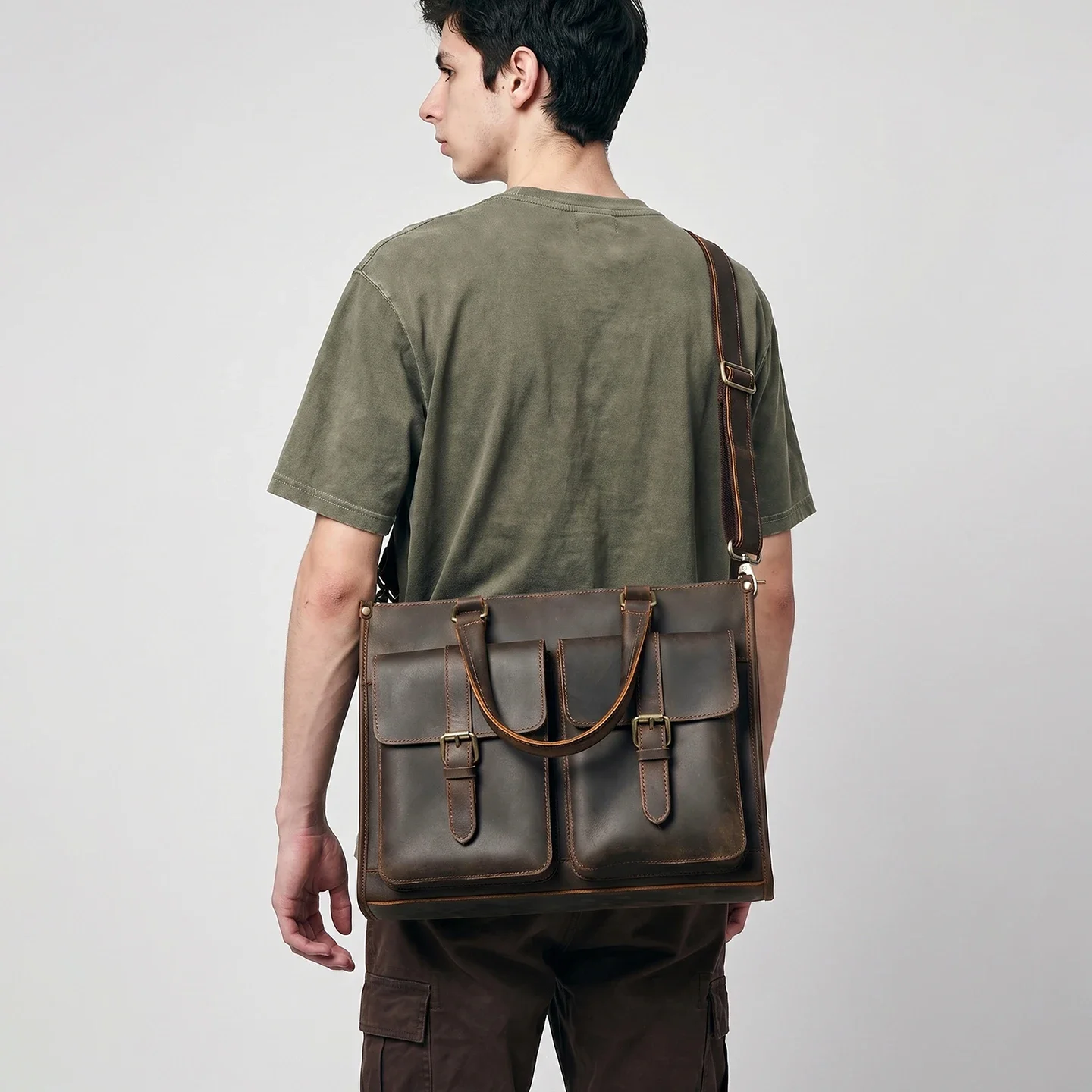 Винтажная мужская сумка-мессен – обзор и цена Leather Work Bag Mens