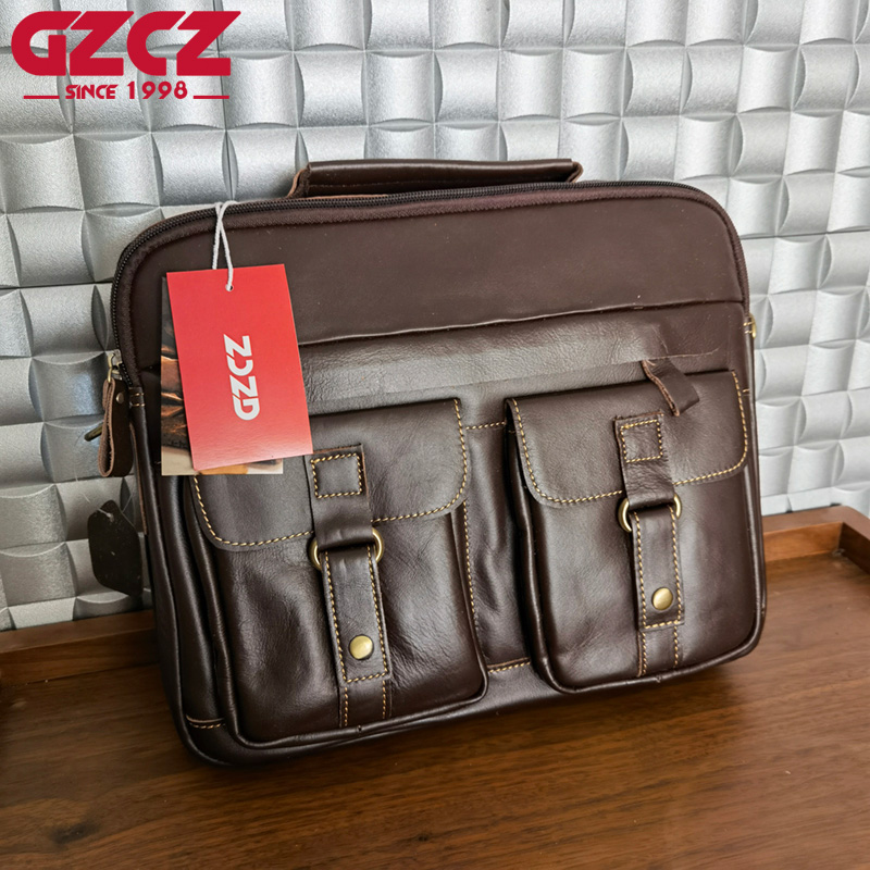 Мужская сумка GZCZ: деловая, д – обзор и цена Leather Work Handbags