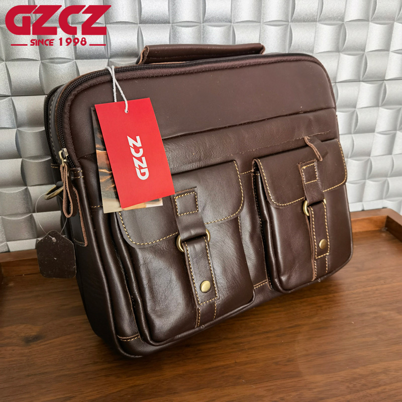 Мужская сумка GZCZ: деловая, д – обзор и цена Leather Work Handbags