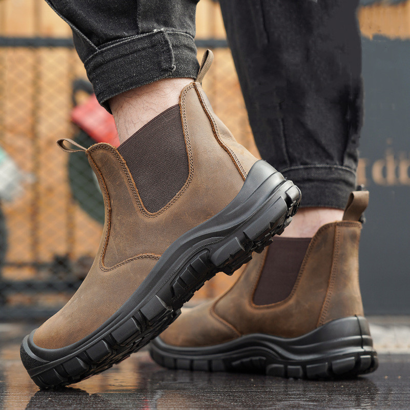Мужские модные стальные носки  – обзор и цена Leather Work Boots