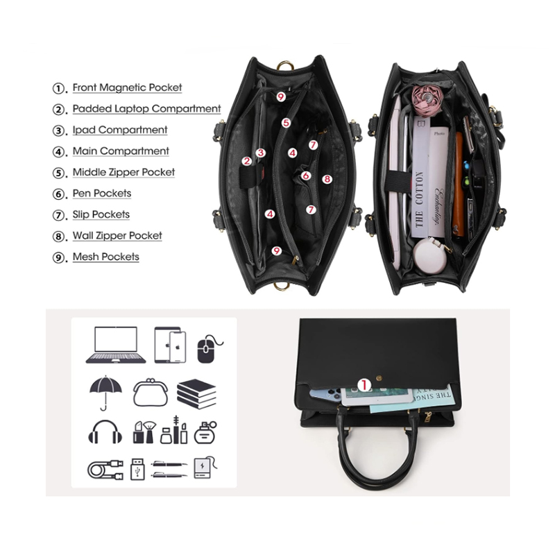 Вместительная женская сумка дл – обзор и цена Leather Work Bag Laptop