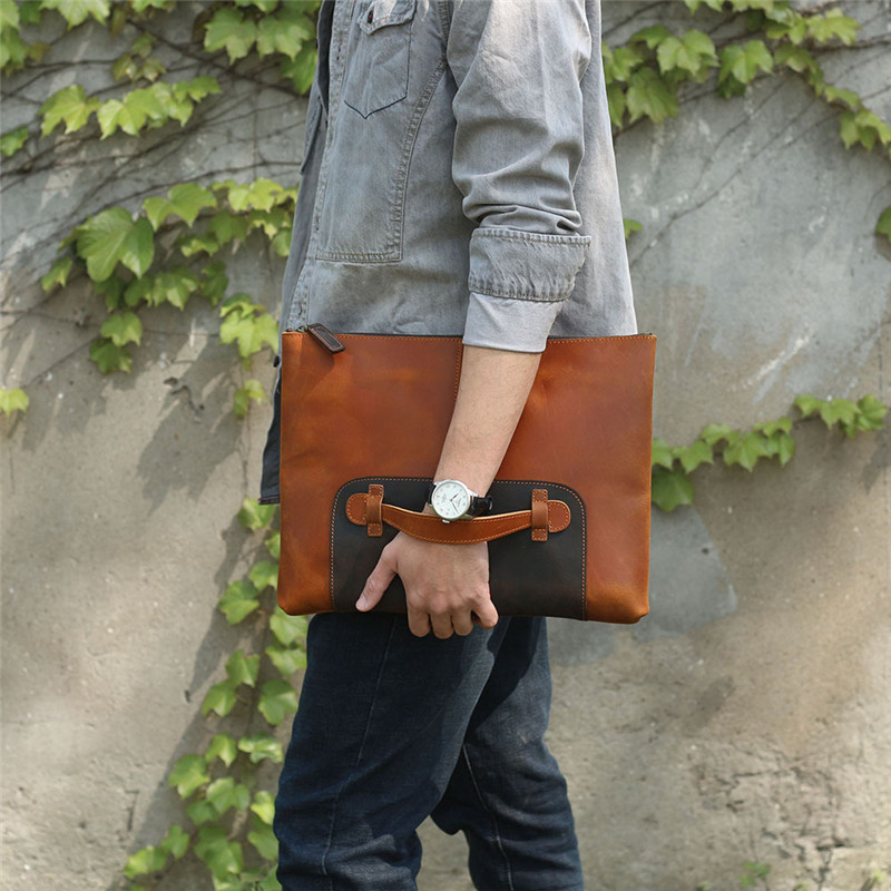 Винтажная мужская сумка-клатч  – обзор и цена Leather Work Bag Laptop