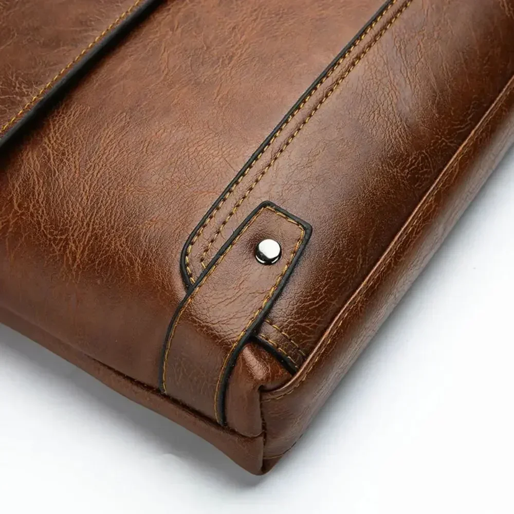 Мужской портфель из искусствен – обзор и цена Leather Work Bag Laptop