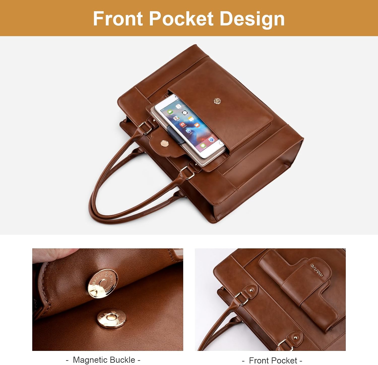 Сумка-портфель MOSISO для ноут – обзор и цена Leather Work Bag Laptop