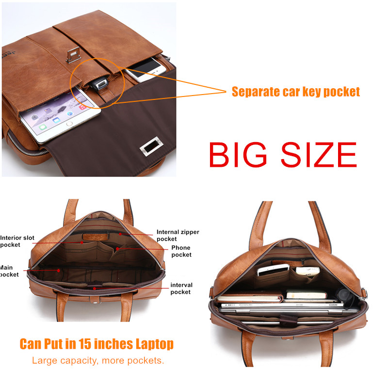 Мужской кожаный портфель Jeep  – обзор и цена Leather Work Handbags