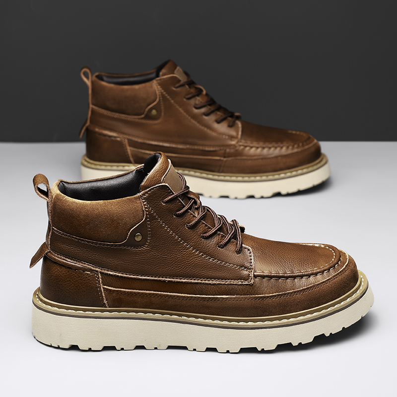 Мужские коричневые зимние боти – обзор и цена Leather Work Boots
