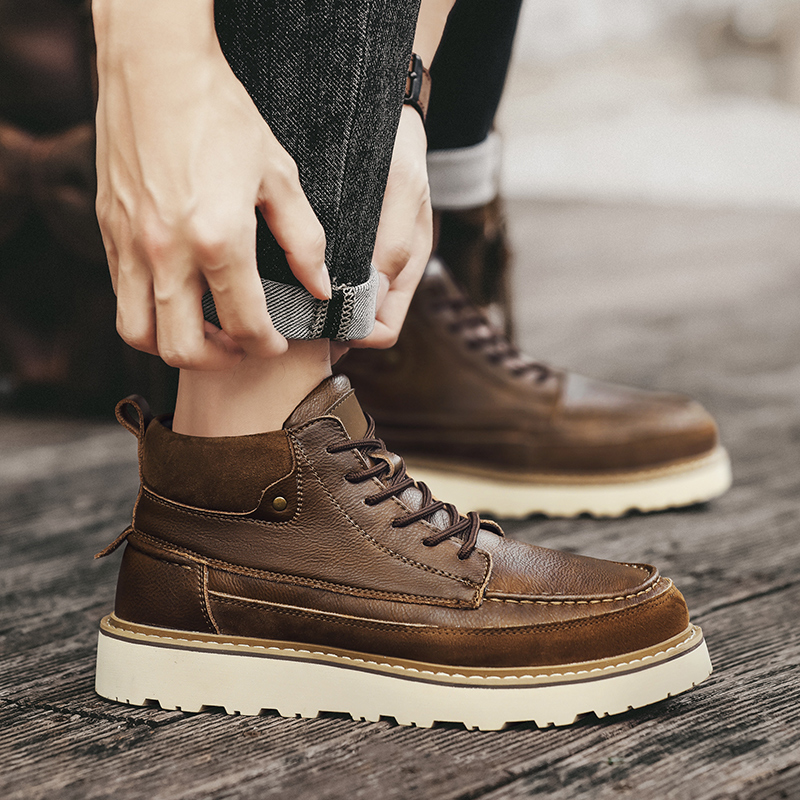 Мужские коричневые зимние боти – обзор и цена Leather Work Boots