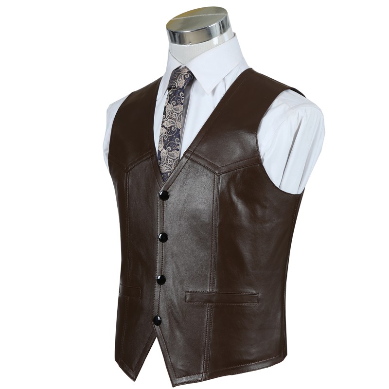 Жилет из натуральной овчины, м – обзор и цена Leather Work Vest For Men