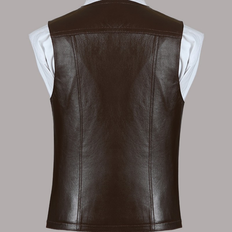 Жилет из натуральной овчины, м – обзор и цена Leather Work Vest For Men